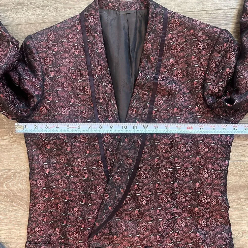 Vtg Brioni Italy 100% Silk Paisley Brocade Smoking Jacket Tuxedo Blazer Sz 38R